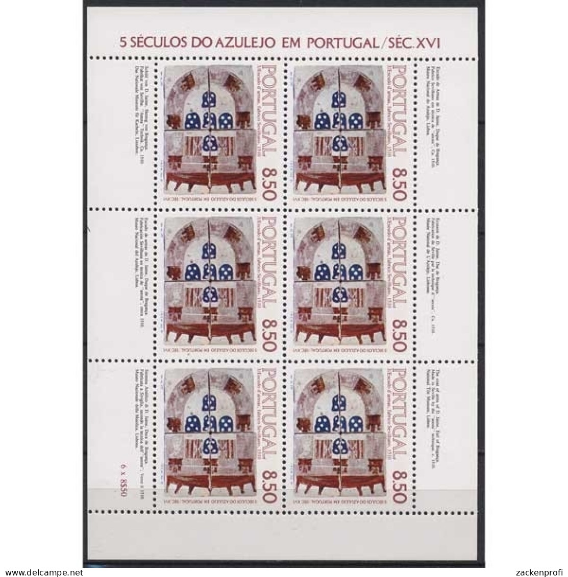 Portugal 1981 500 Jahre Azulejos Kleinbogen 1539 K Postfrisch (C91266) - Blocks & Sheetlets