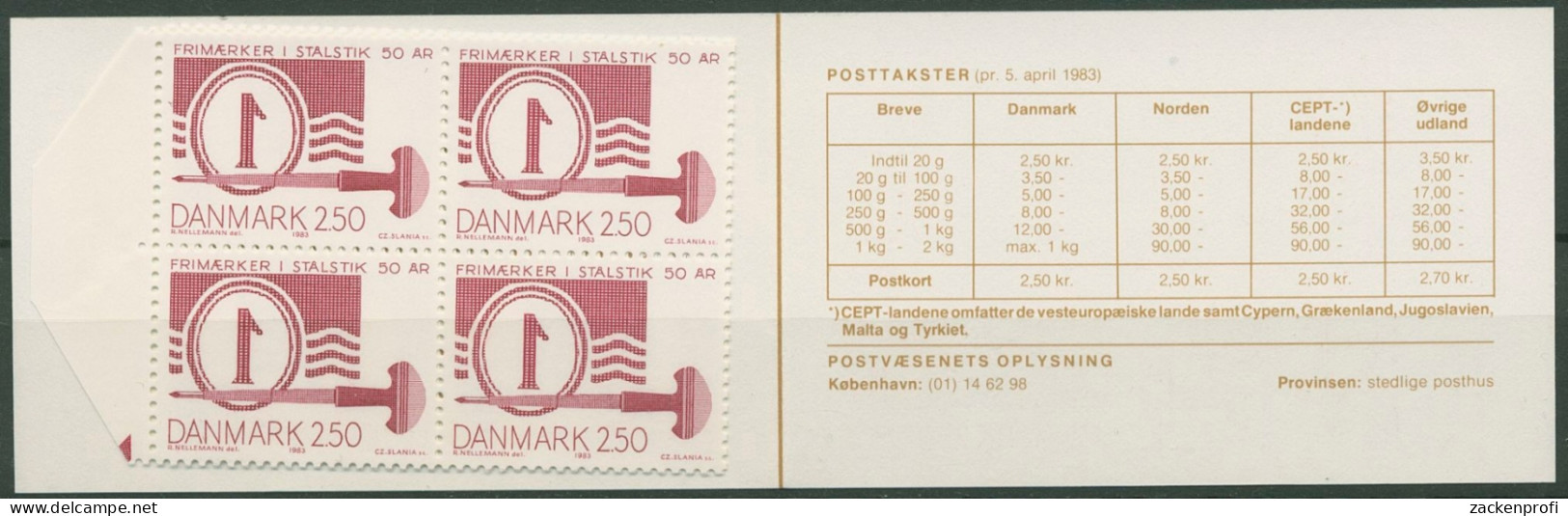 Dänemark 1983 Stecherwerkzeug Markenheftchen 771 MH Postfrisch (C93018) - Libretti