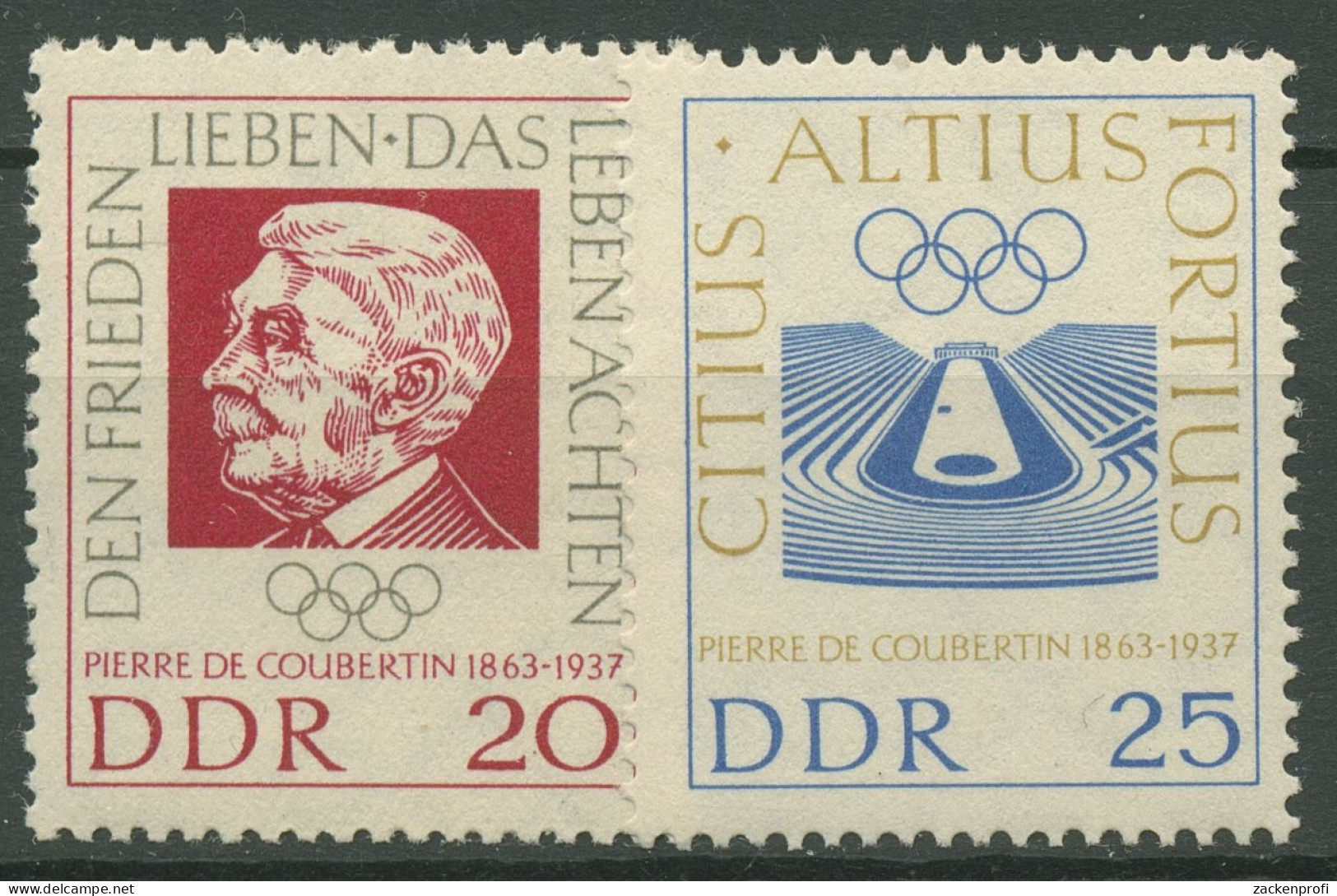 DDR 1963 Olympia Pierre De Coubertin 939/40 Postfrisch - Unused Stamps
