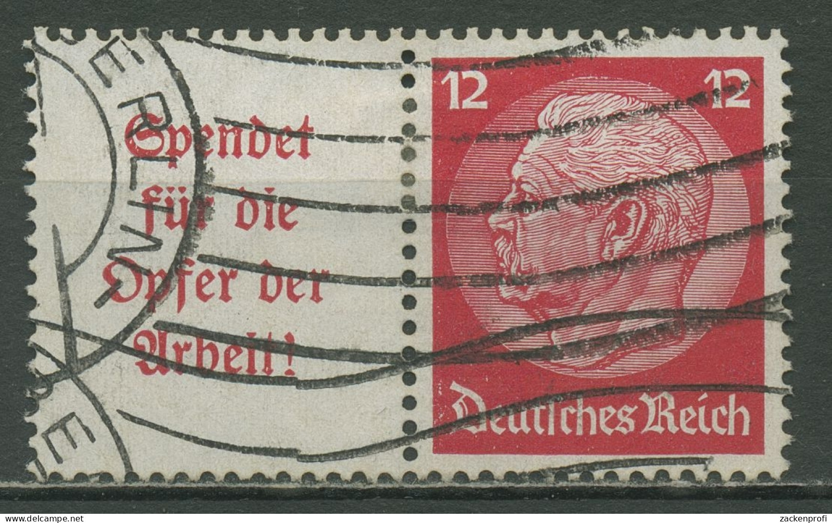 Deutsches Reich Zusammendrucke 1934 Hindenburg W 61 Gestempelt - Se-Tenant