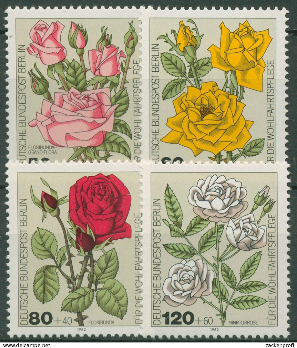 Berlin 1982 Pflanzen Blumen Gartenrosen 680/83 Postfrisch - Ongebruikt