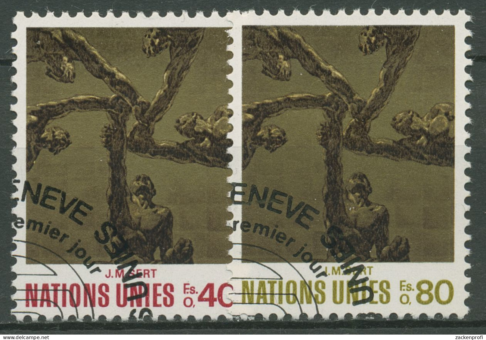UNO Genf 1972 Kunstwerke Deckengemälde 28/29 Gestempelt - Used Stamps