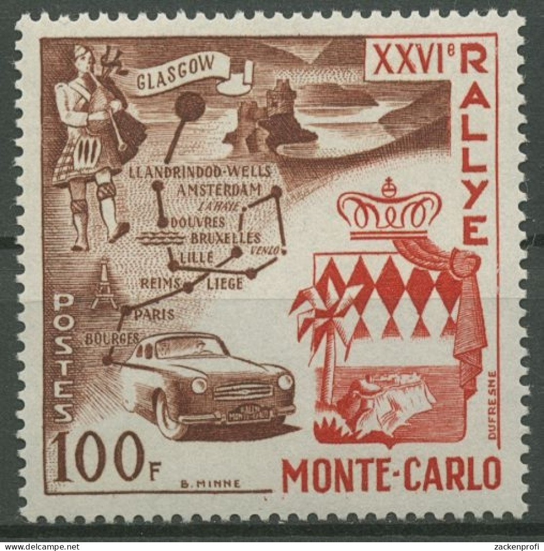 Monaco 1956 Motorsport Rallye Monte Carlo 560 Postfrisch - Neufs