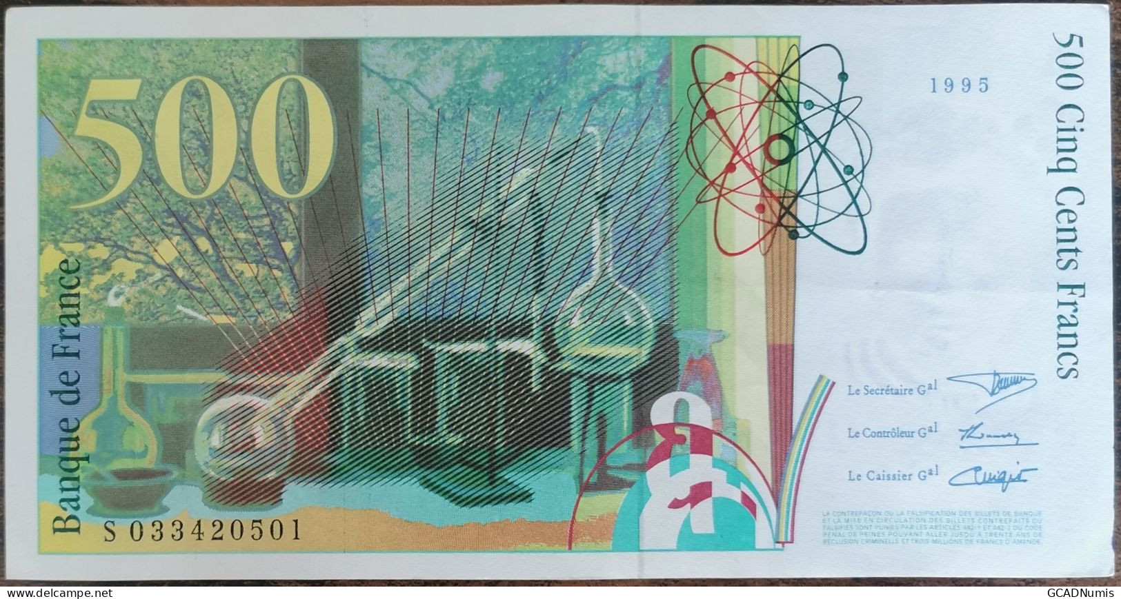 Billet De 500 Francs Pierre Et Marie CURIE 1995 FRANCE S033420501 - 500 F 1994-2000 ''Pierre Et Marie Curie''