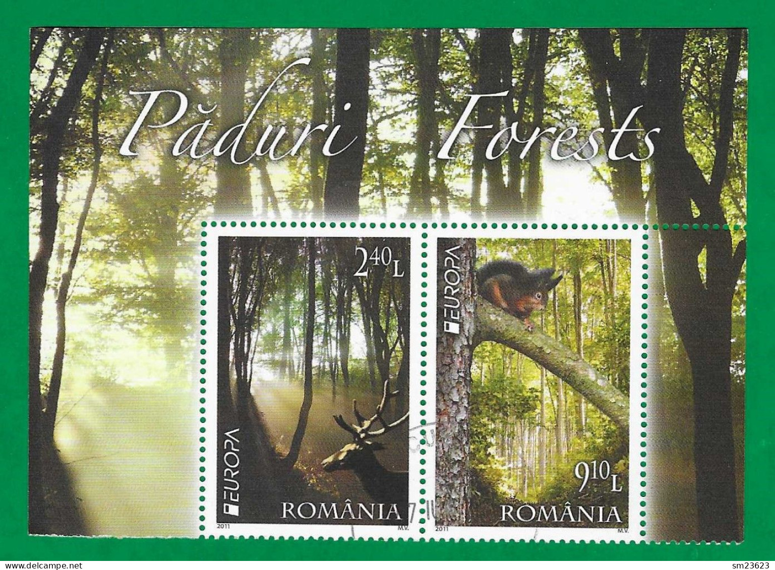 Rumänien / Románia  2011  Mi.Nr. 6522 / 23 , EUROPA CEPT / Der Wald - Gestempelt / Fine Used / (o) - 2011