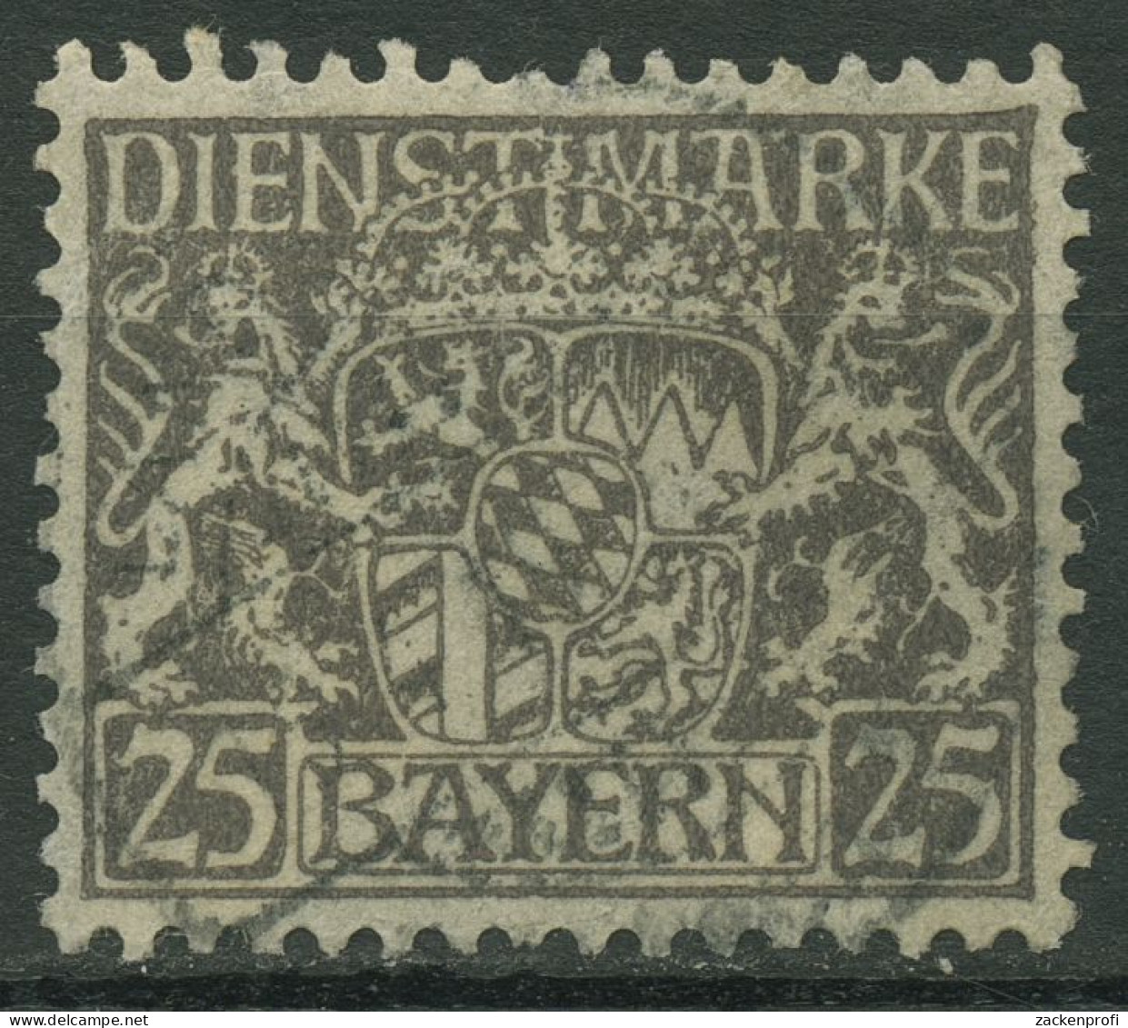 Bayern Dienstmarken 1916/17 Bayerisches Staatswappen D 21 X Gestempelt - Used