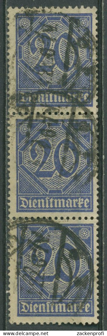 Dt. Reich Dienst 1920 Ohne Ablösungsziffer D 26 Senkr. 3er-Streifen Gestempelt - Officials