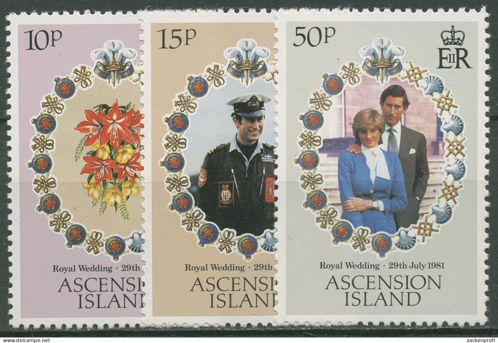 Ascension 1981 Hochzeit Prinz Charles Und Diana Spencer 299/01 Postfrisch - Ascension (Ile De L')
