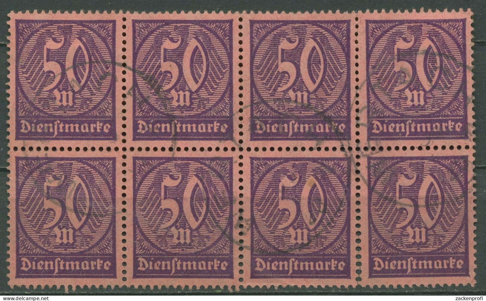 Deutsches Reich Dienst 1922/23 Wertziffern D 73 8er-Block Gestempelt - Service