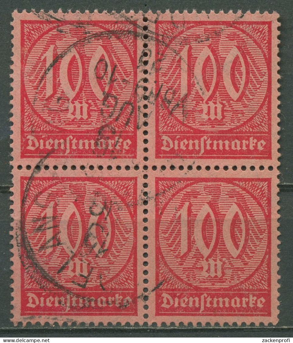 Deutsches Reich Dienst 1922/23 Wertziffern D 74 4er-Block Gestempelt - Oficial