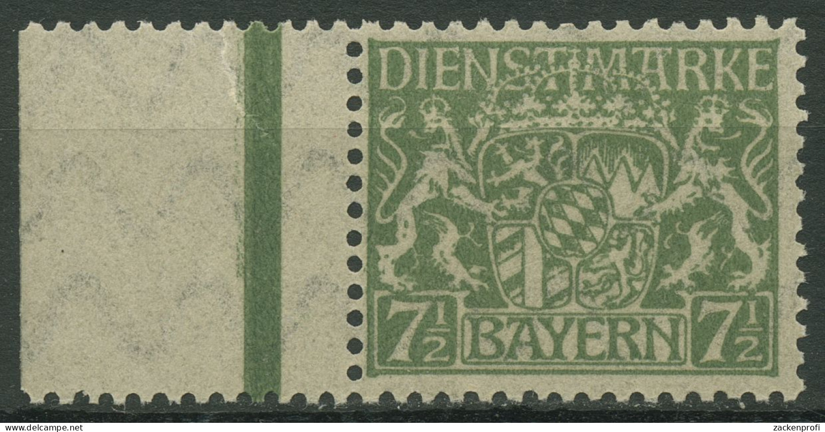 Bayern Dienstmarken 1916/20 Bayerisches Staatswappen D 25 X Rand Postfrisch - Neufs