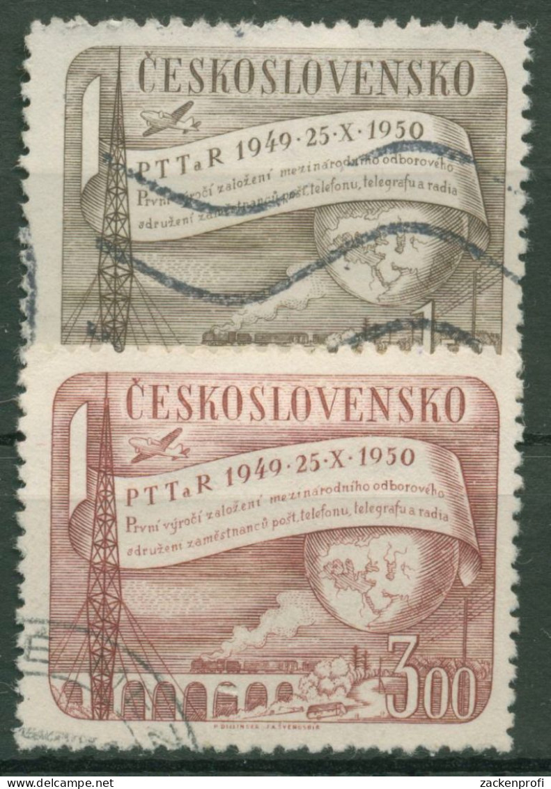 Tschechoslowakei 1950 Postangestellte 634/35 Gestempelt - Oblitérés