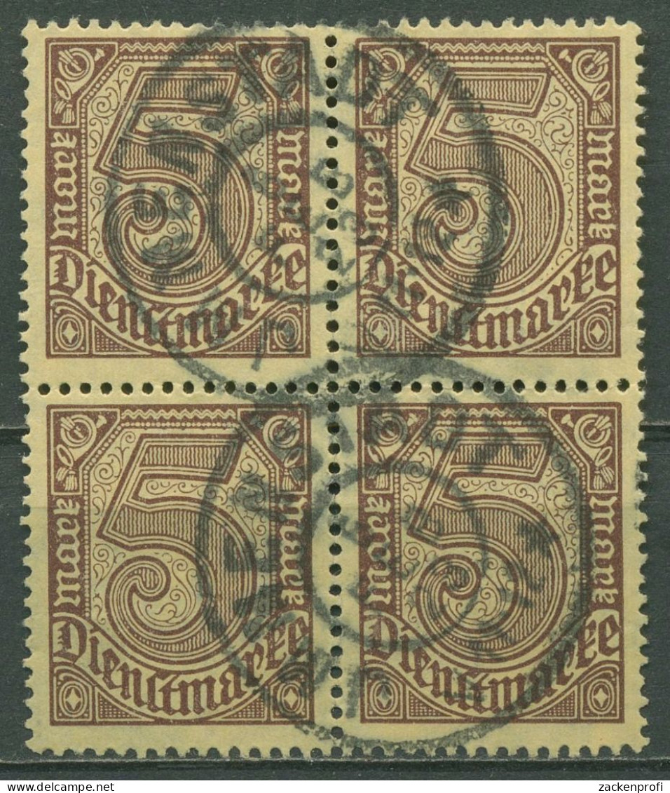 Deutsches Reich Dienstmarken 1920 Ohne 21, D 33 A 4er-Block Gestempelt Geprüft - Service