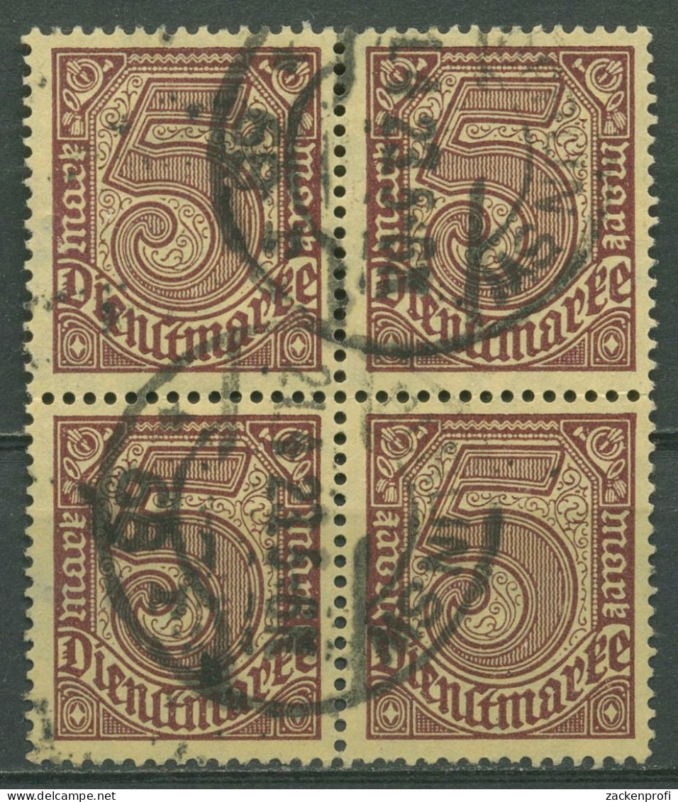 Deutsches Reich Dienstmarken 1920 Ohne 21, D 33 C 4er-Block Gestempelt Geprüft - Dienstzegels