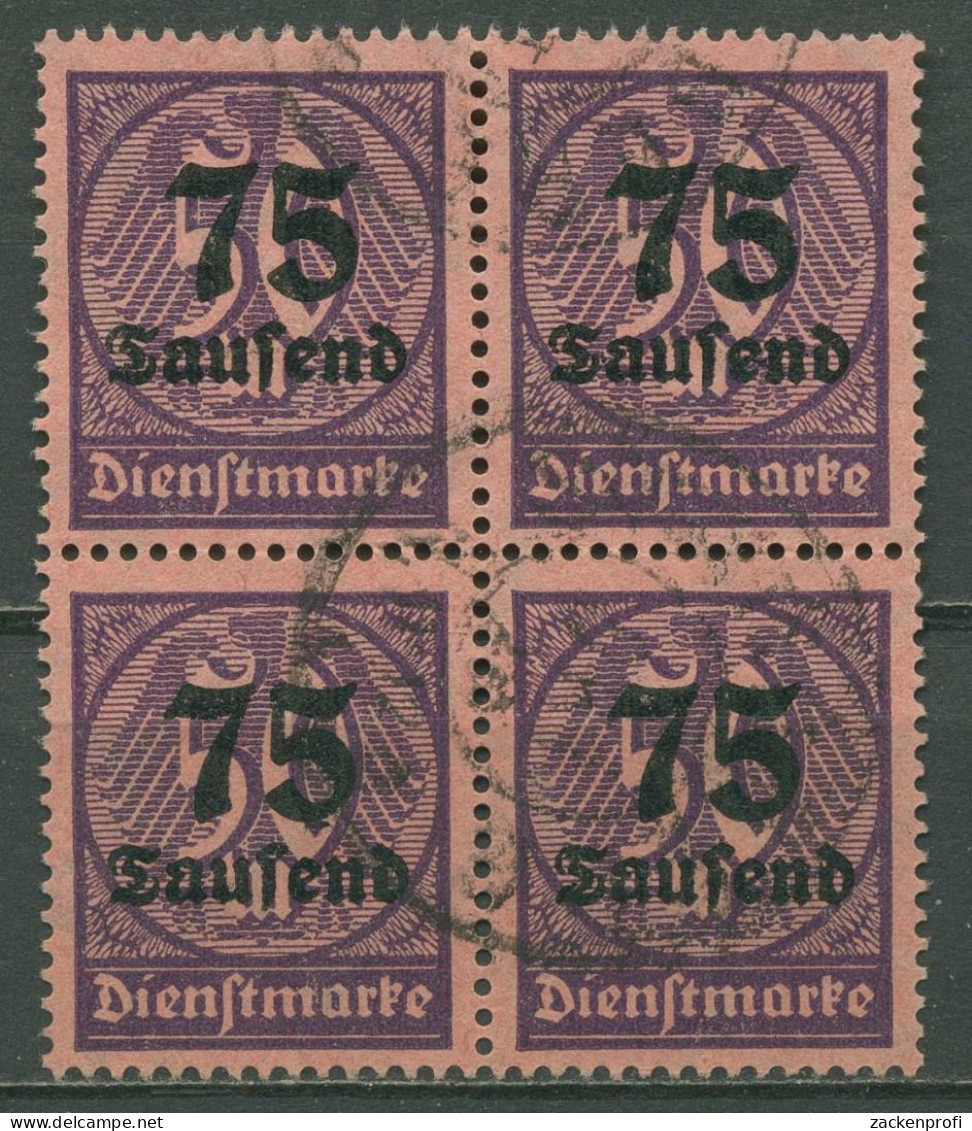 Deutsches Reich Dienst 1923 Mit Aufdruck D 91 4er-Block Gestempelt - Oficial