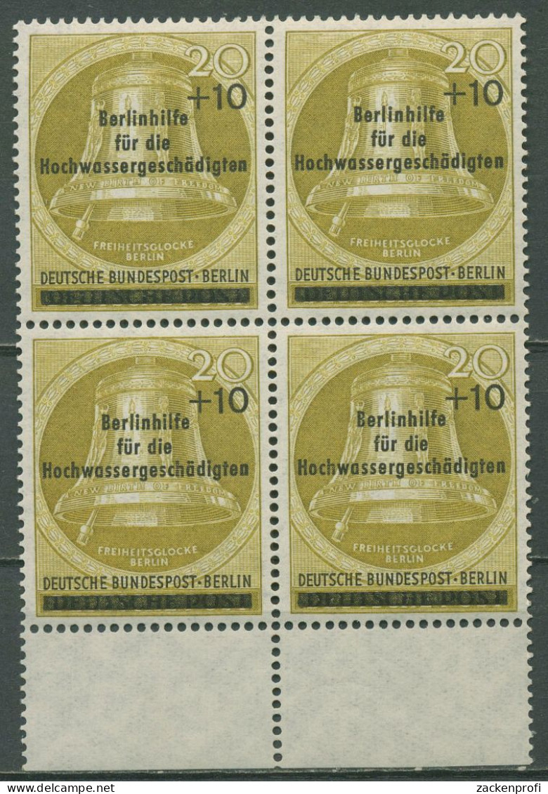 Berlin 1956 Berlinhilfe Für Hochwassergeschädigte 155 4er-Block Postfrisch - Neufs