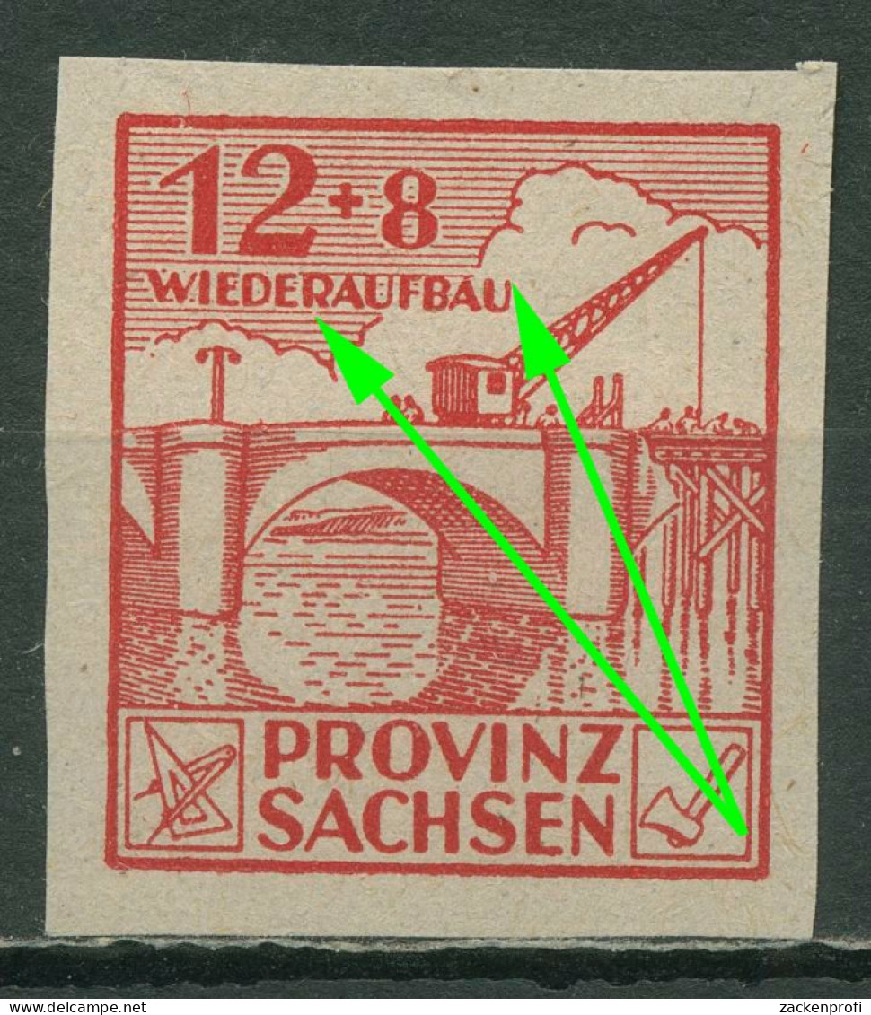 SBZ Provinz Sachsen 1946 Wiederaufbau Mit Plattenfehler 88 B VII Postfrisch - Sonstige & Ohne Zuordnung