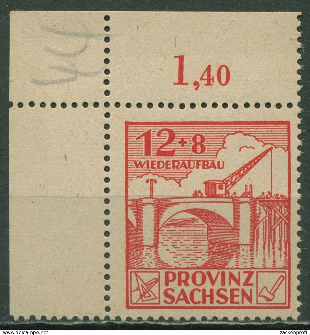 SBZ Provinz Sachsen 1946 Wiederaufbau 88 Aa Ecke 1 Postfrisch - Other & Unclassified