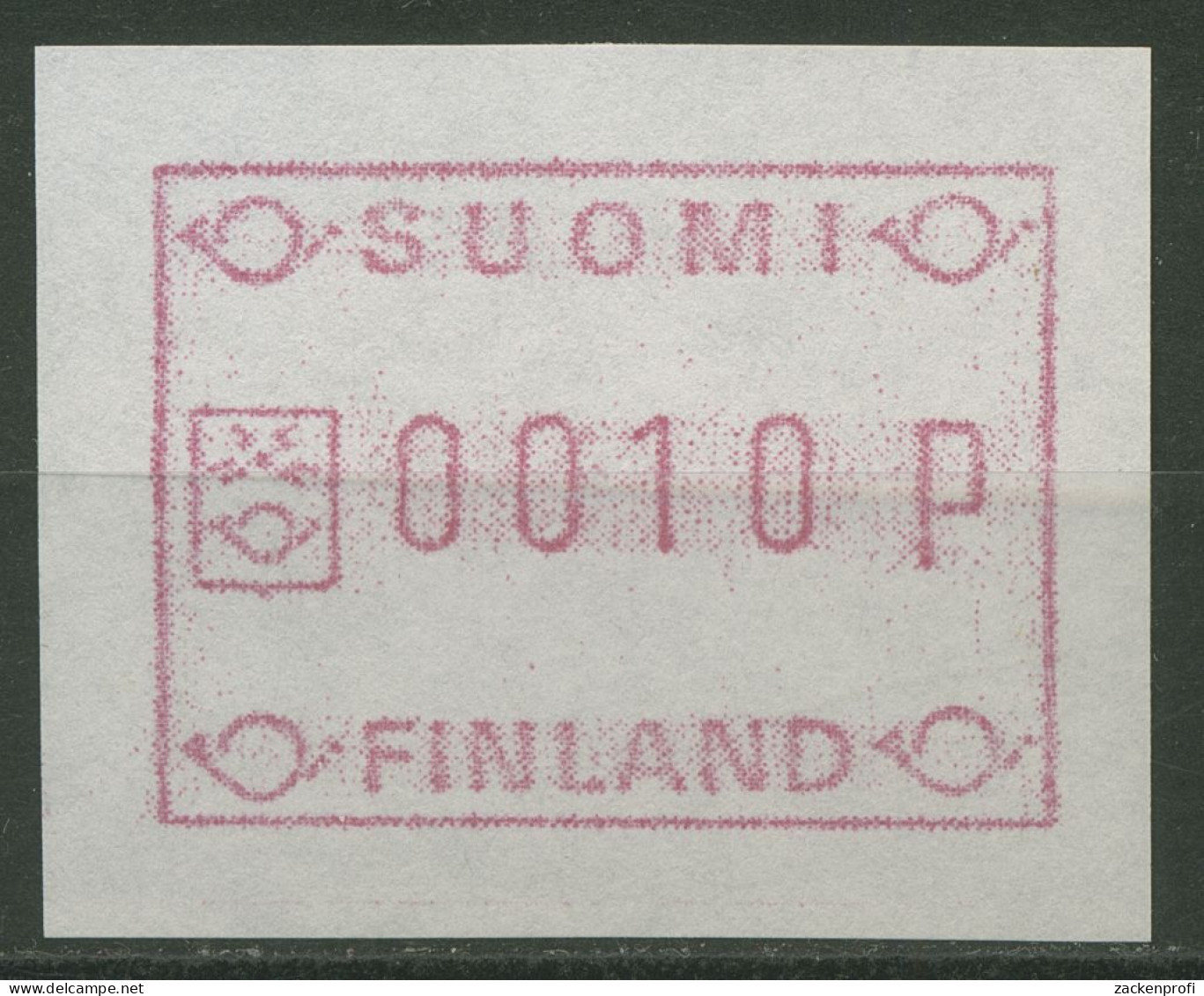 Finnland ATM 1982 Kl. Posthörner Einzelwert Weißes Papier ATM 1.1 XI Postfrisch - Automatenmarken [ATM]