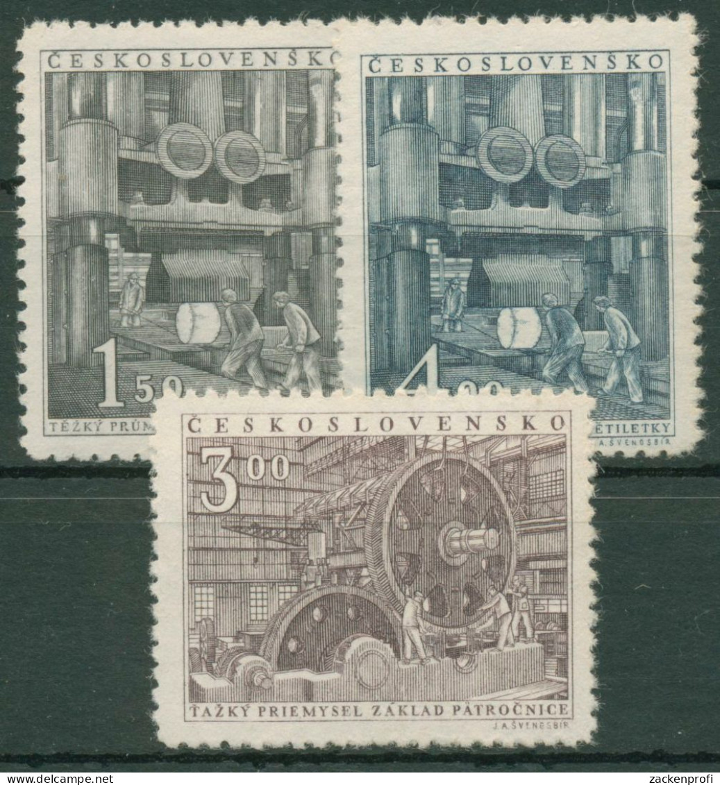 Tschechoslowakei 1951 Schwerindustrie 647/49 Postfrisch - Unused Stamps