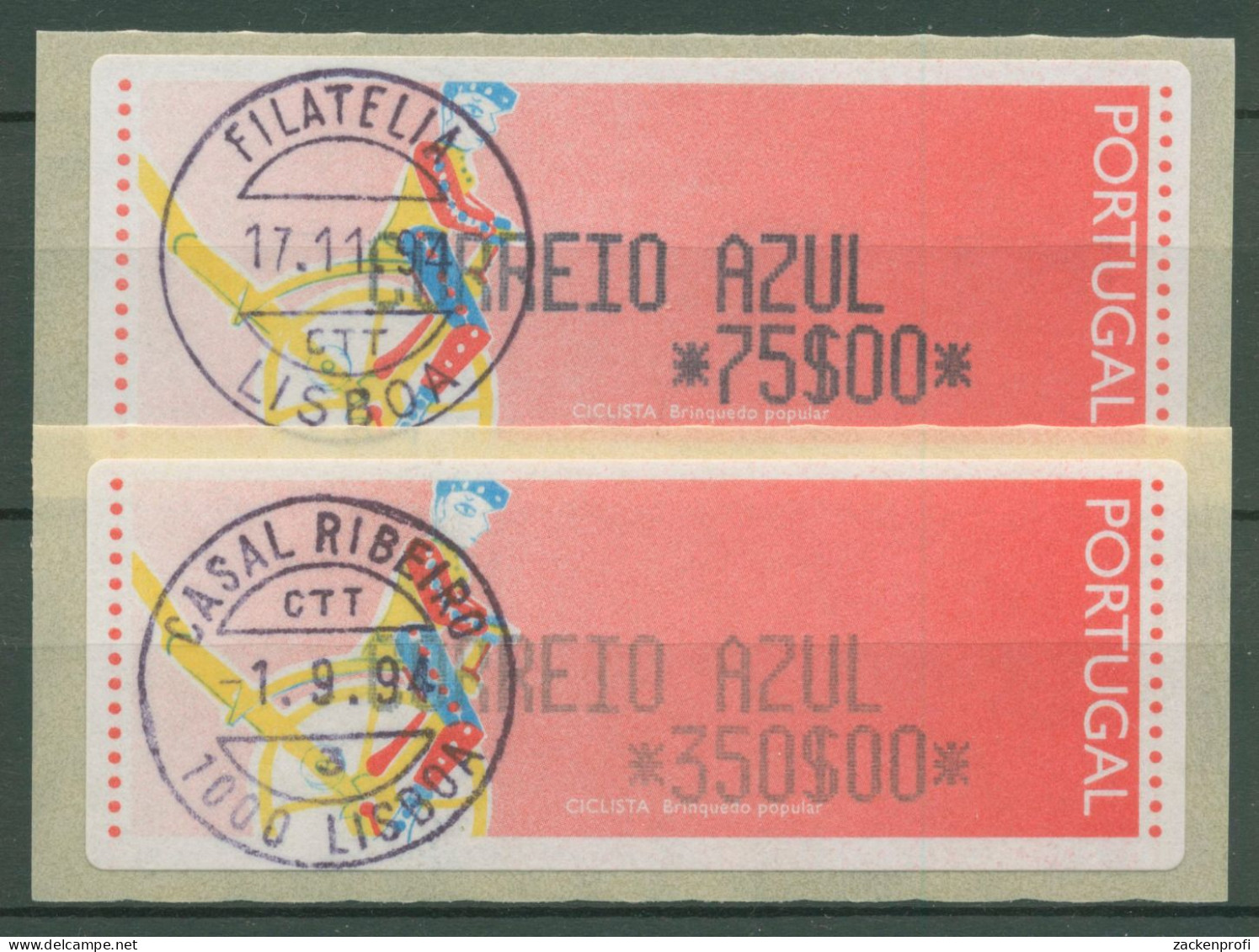 Portugal ATM 1992 Spielzeuge: CORREIO AZUL Satz 75/350, ATM 6 Z2 S Gestempelt - Timbres De Distributeurs [ATM]