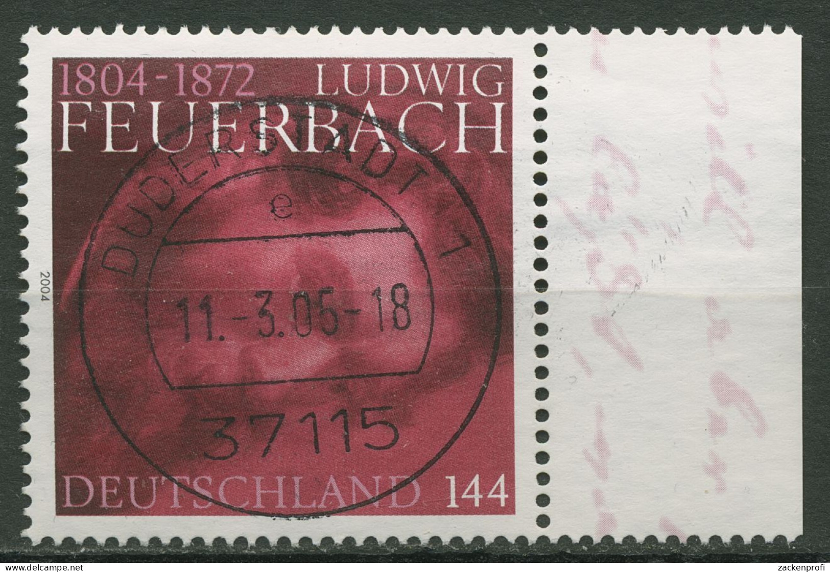 Bund 2004 Philosoph Ludwig Feuerbach 2411 Mit TOP-Stempel - Oblitérés