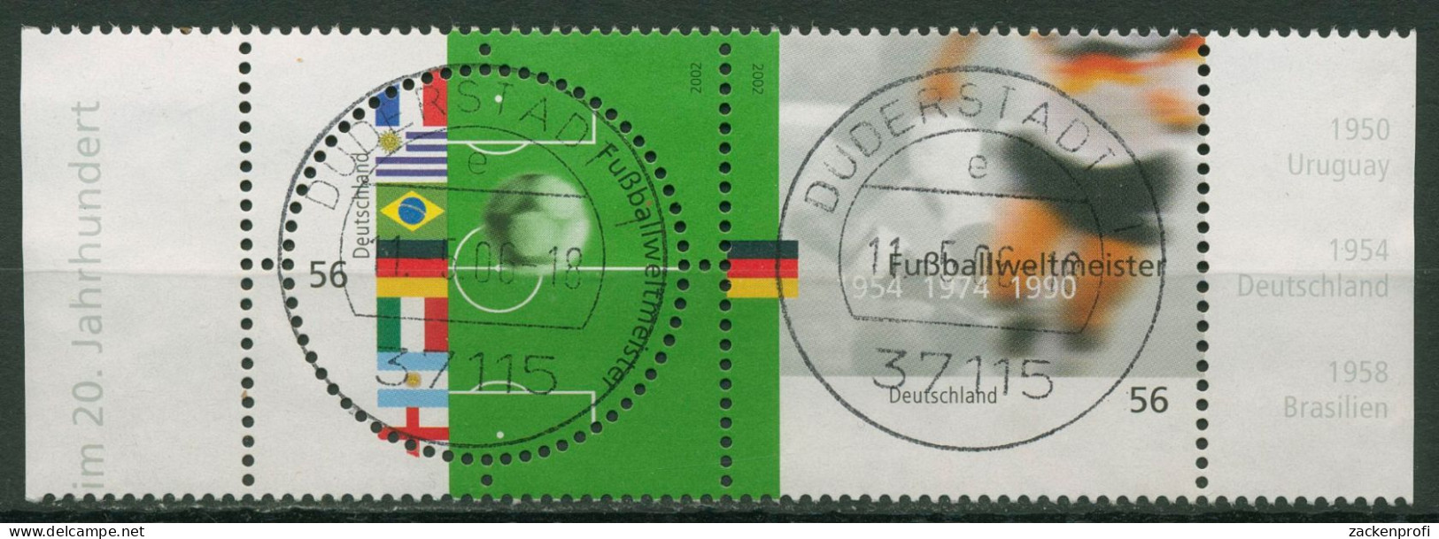 Bund 2002 Fußballweltmeister 2258/59 ZD Mit TOP-Stempel - Oblitérés