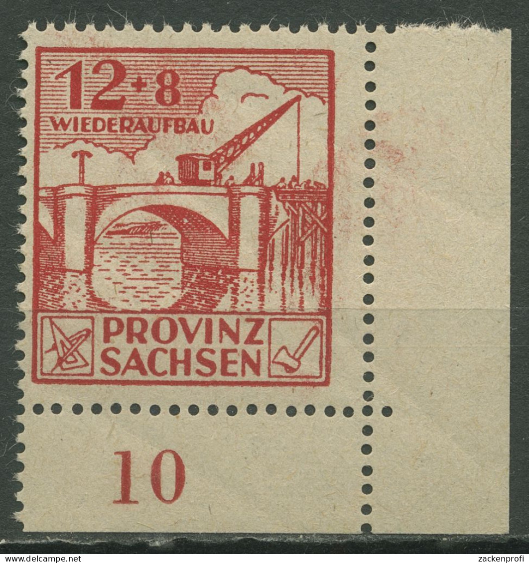 SBZ Provinz Sachsen 1946 Wiederaufbau 88 Aa Ecke 4 Postfrisch - Other & Unclassified
