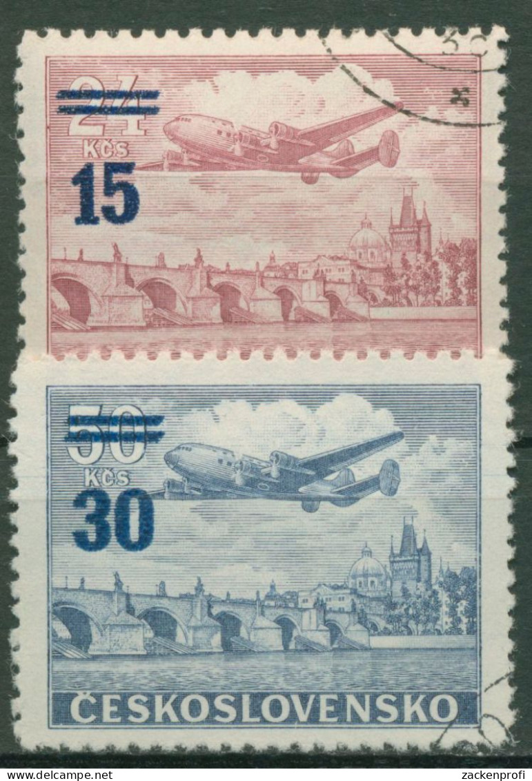 Tschechoslowakei 1949 Piloten Flugzeuge 592/93 Gestempelt - Oblitérés