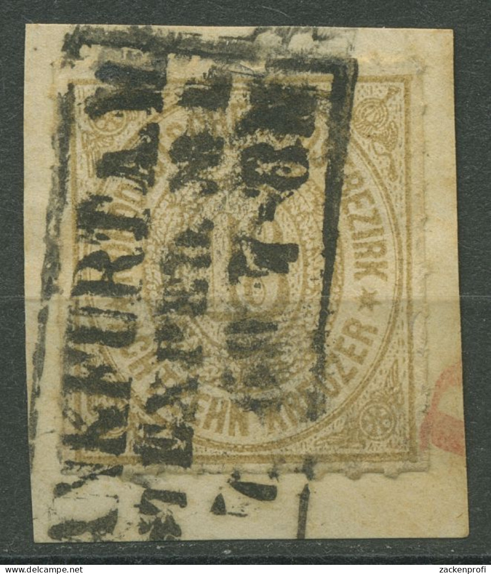 Norddeutscher Postbezirk NDP 1868 18 Kreuzer 11 Gestempelt, Briefstück - Afgestempeld