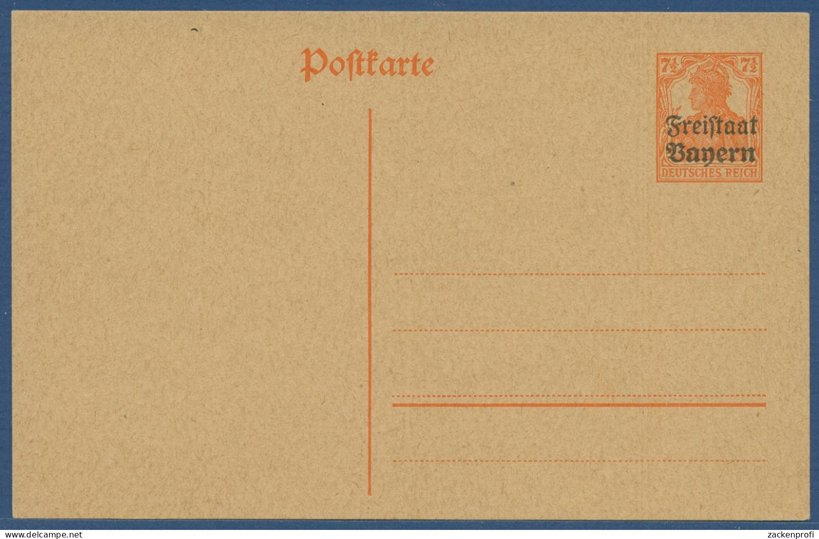 Bayern 1919 Freistaat, Germania Postkarte P 111 Ungebraucht (X40961) - Enteros Postales