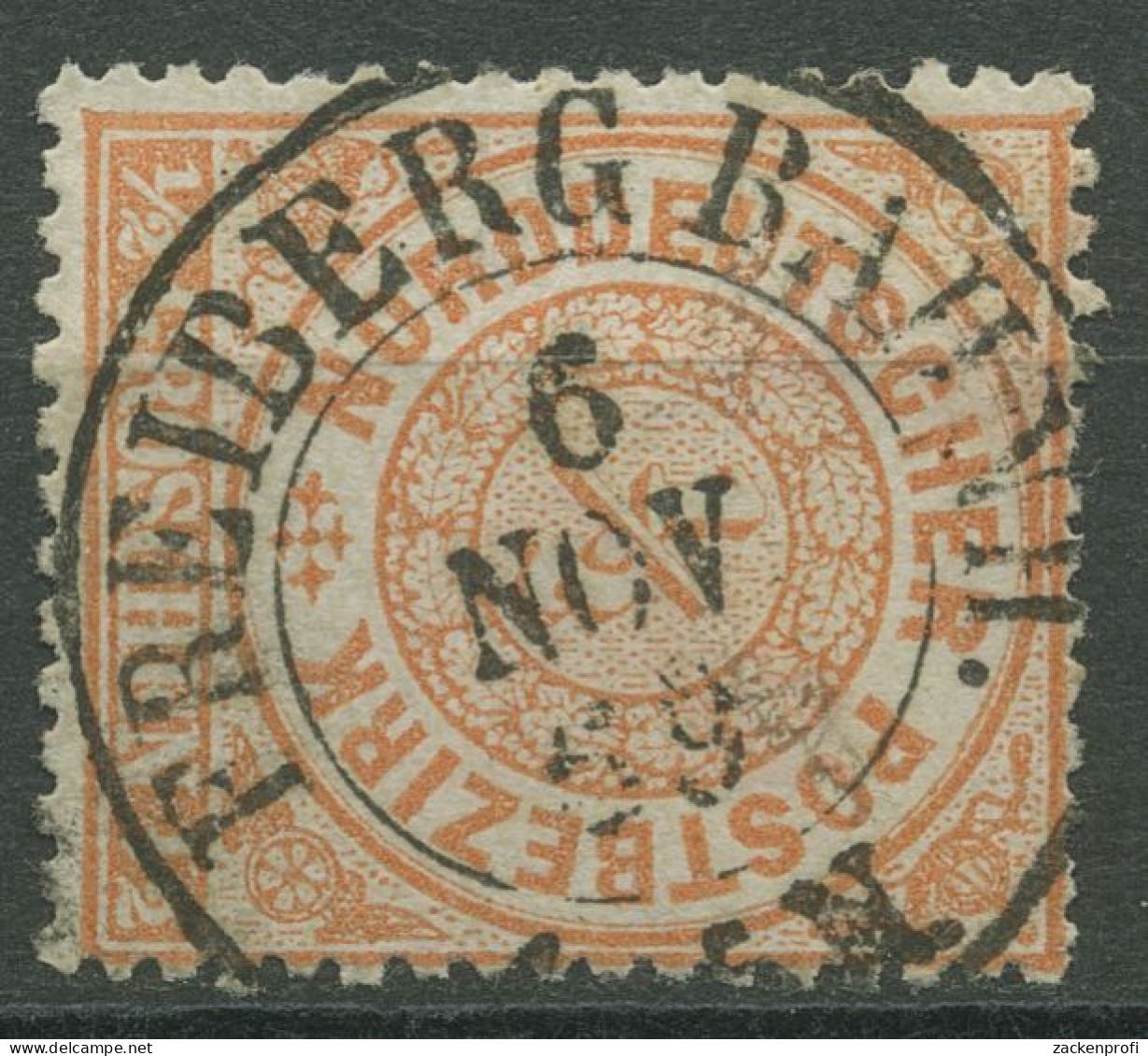 Norddeutscher Postbezirk NDP 1869 1/2 Groschen 15 SA-K2-Stempel FREIBERG BAHNH. - Used