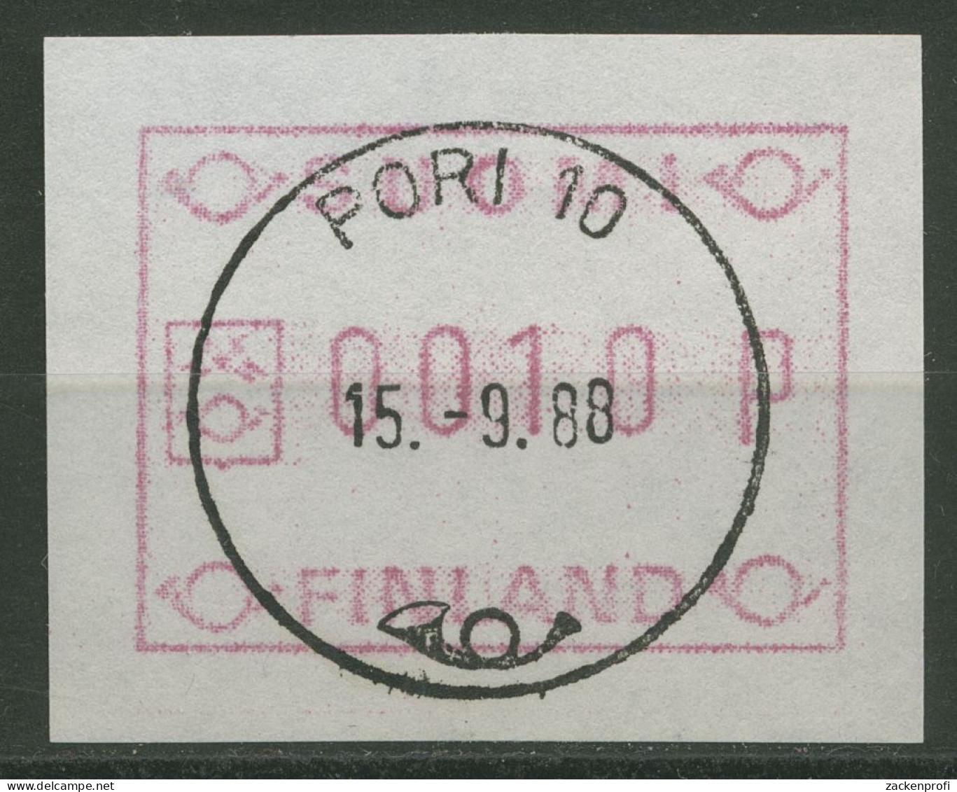 Finnland ATM 1982 Kl. Posthörner Einzelwert Weißes Papier ATM 1.1 XI Gestempelt - Automaatzegels [ATM]