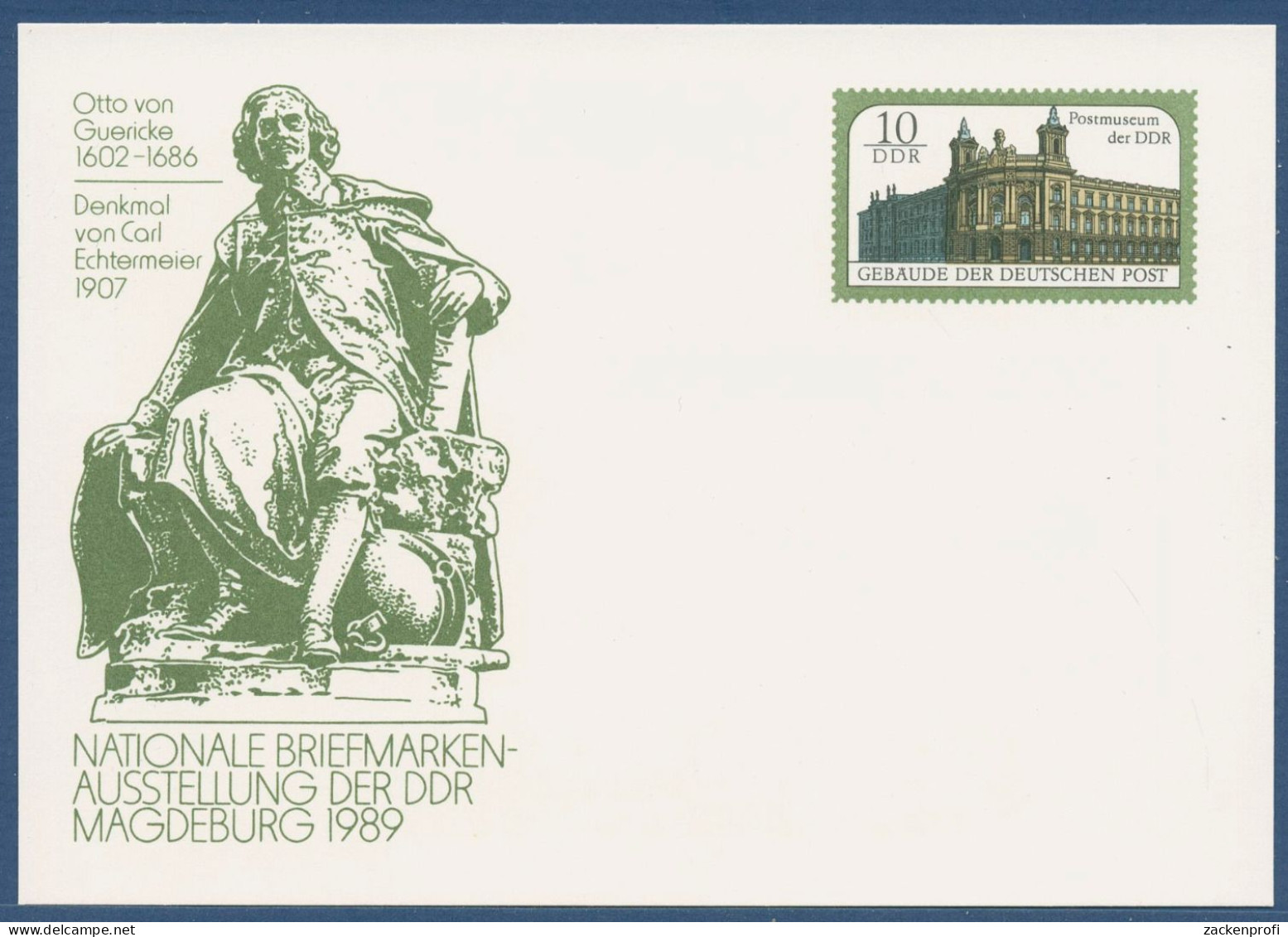 DDR 1989 Postmuseum MAGDEBURG Sonderpostkarte P 103 Ungebraucht (X40997) - Cartes Postales - Neuves