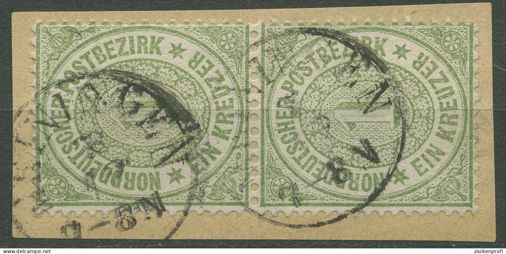 Norddeutscher Postbezirk NDP 1869 1 Kr. 19 Paar Mit T&T-K1-Stempel MEININGEN - Oblitérés