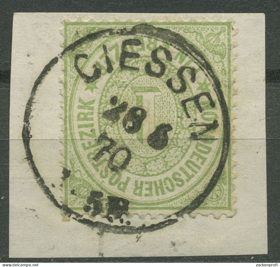 Nordd. Postbezirk NDP 1869 1 Kreuzer 19 Mit K1-Stempel GIESSEN, Briefstück - Oblitérés
