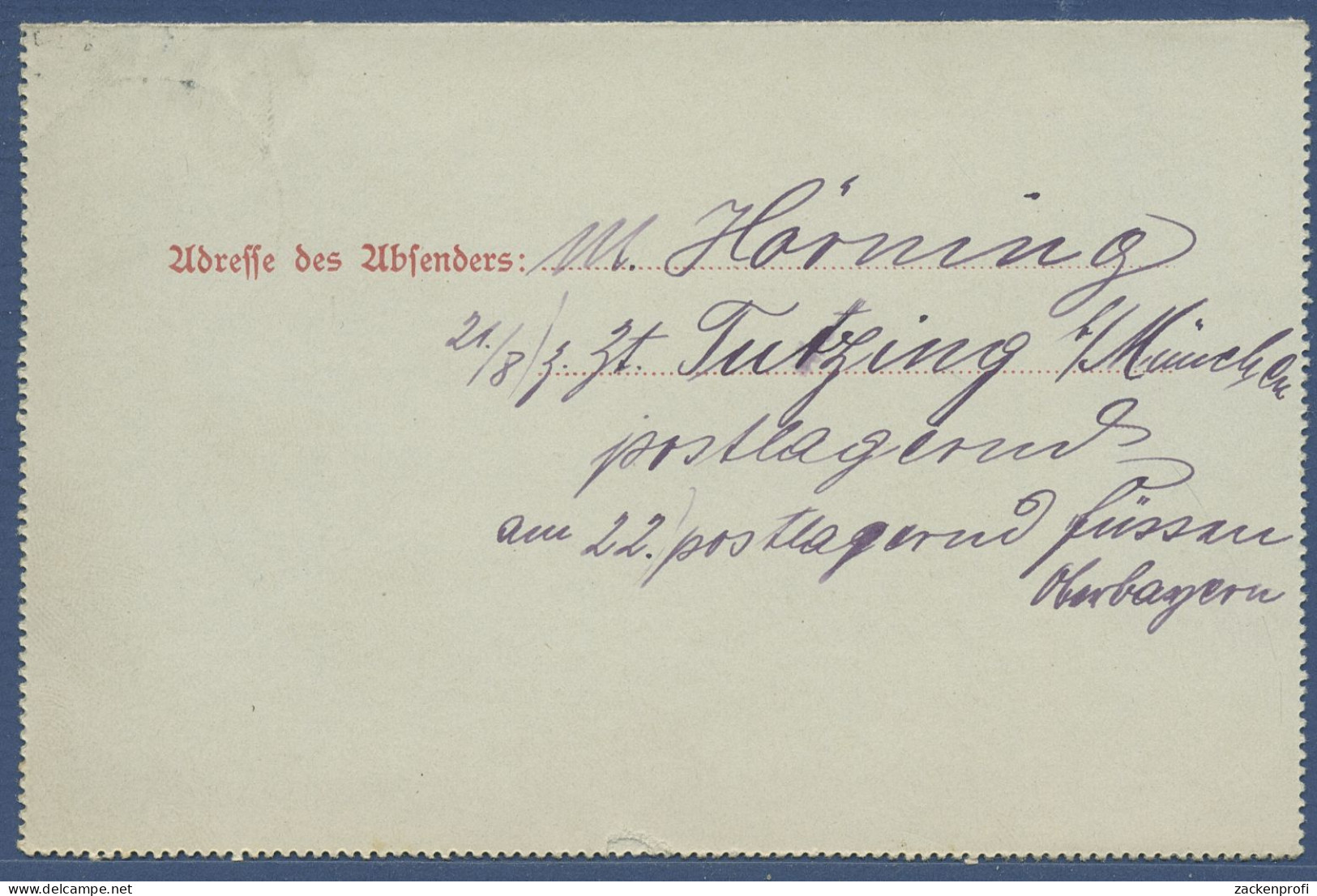 Bayern 1903 Ziffer Auf Rauten Kartenbrief K 3/10 Gebraucht (X41009) - Enteros Postales