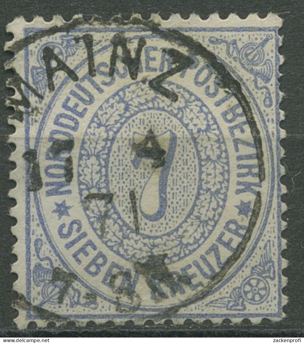 Norddeutscher Postbezirk NDP 1869 7 Kreuzer 22 Mit K1-Stempel MAINZ - Afgestempeld