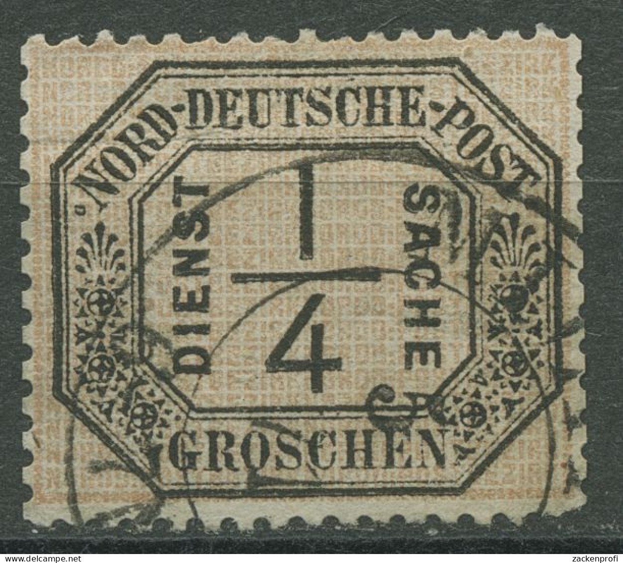 Norddeut. Postbezirk NDP Dienstmarke 1870 1/4 Gr. D 1 Gestempelt, Kurzer Zahn - Usados