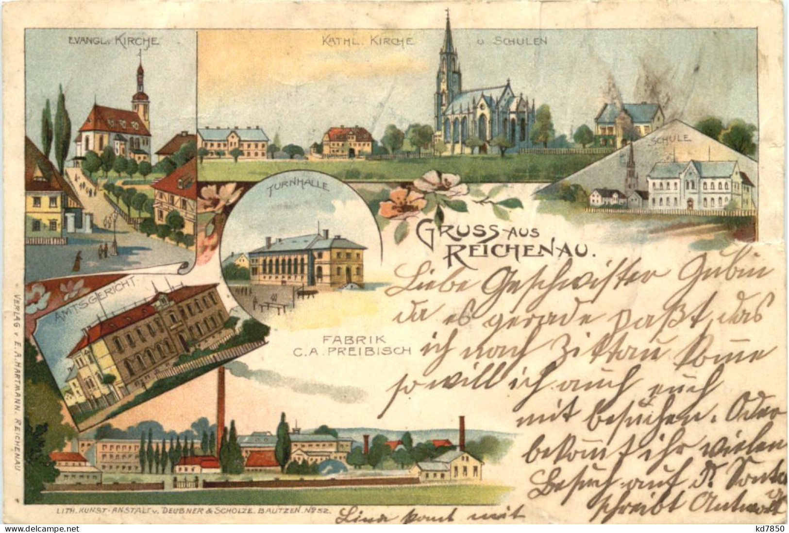 Gruss Aus Reichenau Sachsen - Litho - Schlesien