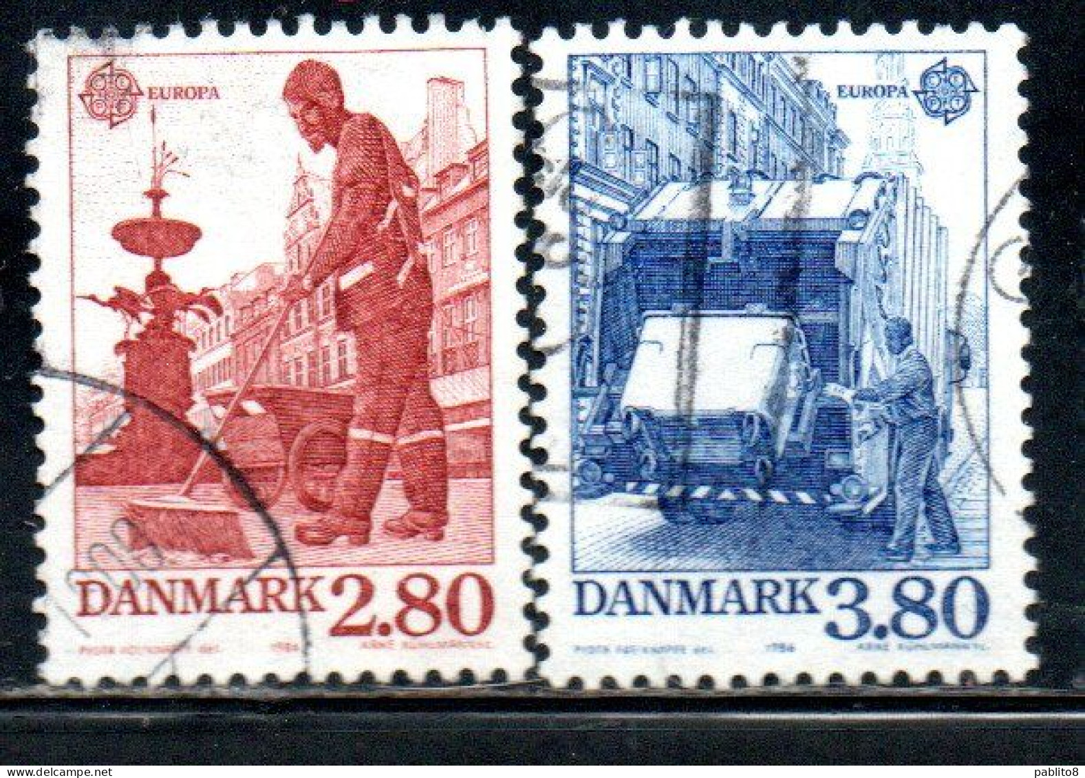 DANEMARK DANMARK DENMARK DANIMARCA 1986 EUROPA CEPT COMPLETE SET SERIE COMPLETA USED USATO OBLITERE' - Usati
