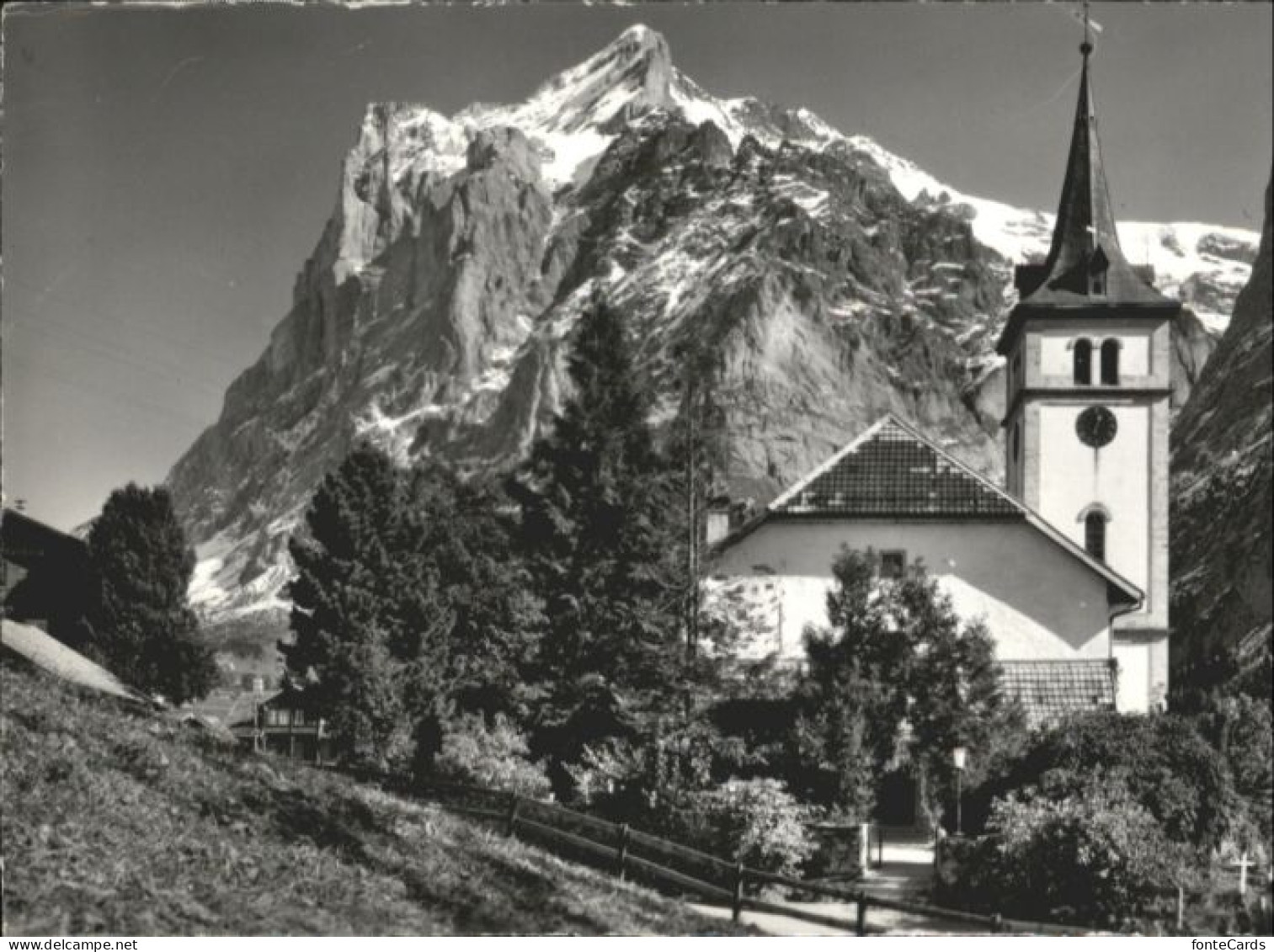 10815152 Grindelwald Grindelwald Kirche Wetterhorn X Grindelwald - Autres & Non Classés