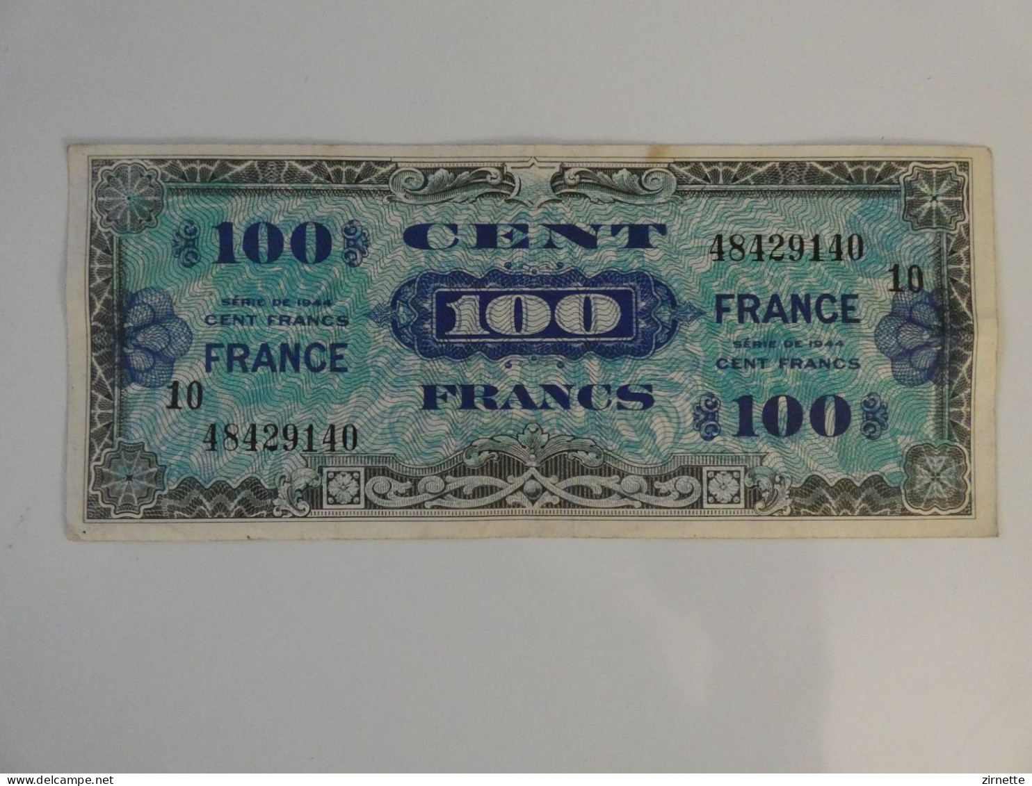 Billets De 100 Francs 1944/45 Verso FRANCE Série 10 Et Série 6. Lot De 4 - 1945 Verso France