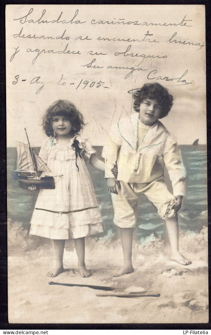 Argentina - 1905 - Children - A Boy And A Girl In Swimsuits - Abbildungen