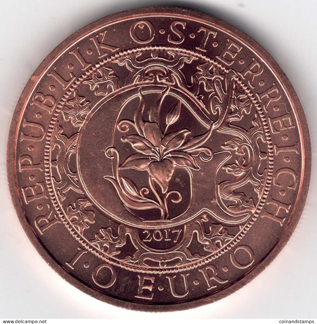 Österreich 10 EUR 2017 31,1g 1OZ. Copper "Verkündungsengel Gabriel" UNC.- - Austria