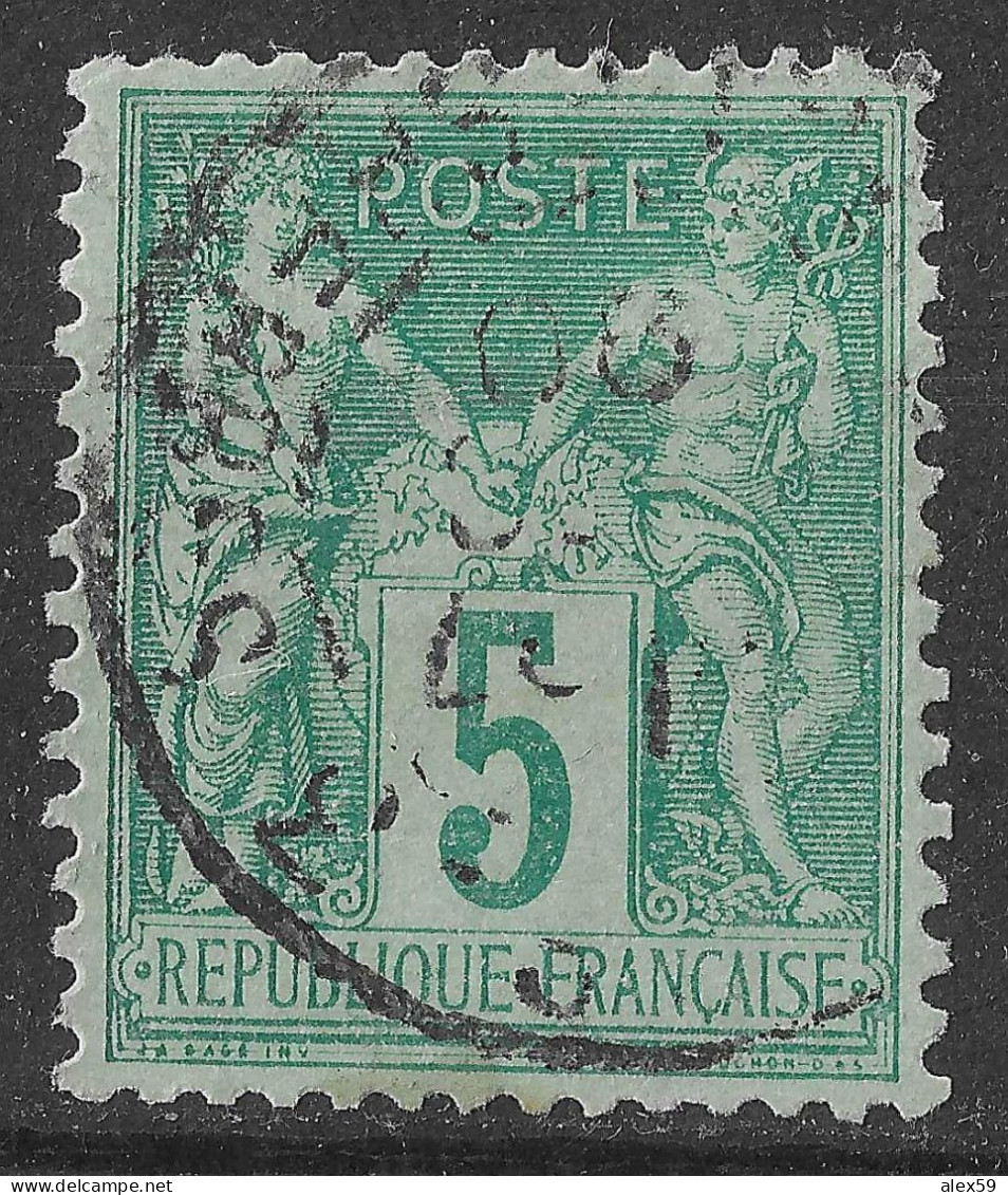 Lot N°80 N°75, Oblitéré Cachet à Date PARIS 03 Bd MALESHERBE - 1876-1898 Sage (Type II)