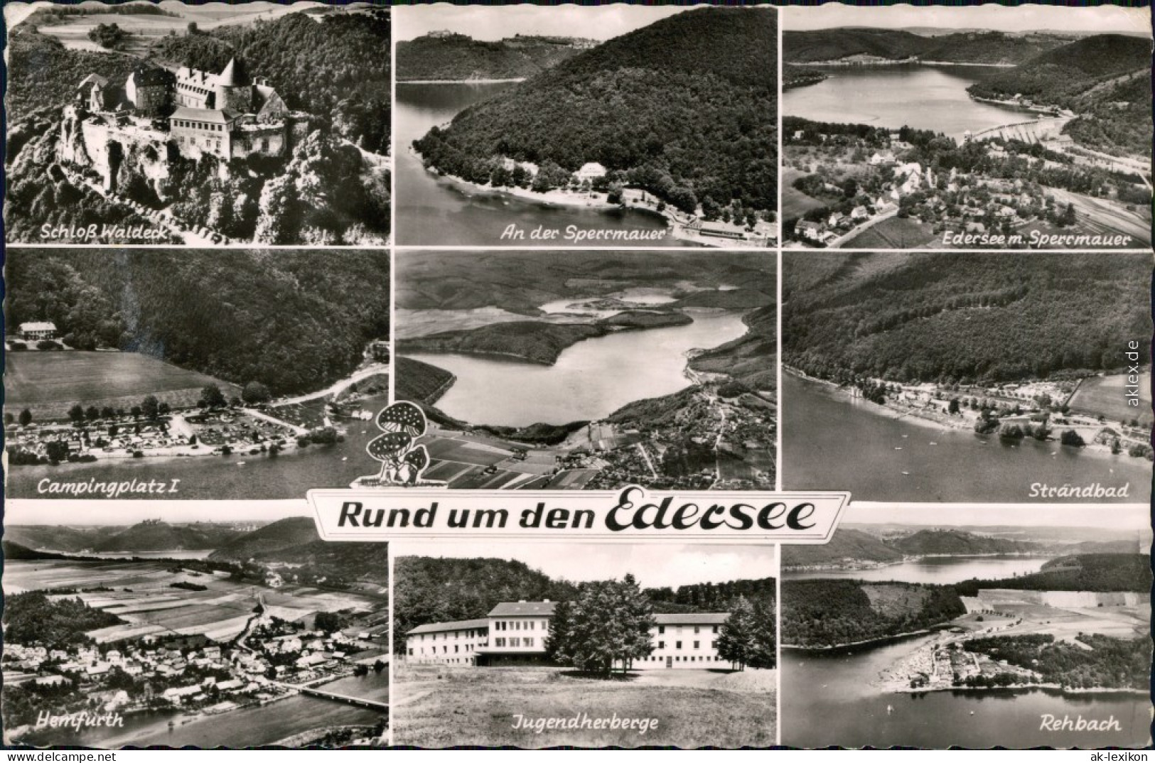 Waldeck (am Edersee) Schloß Waldeck, Sperrmauer, Edersee, Campingplatz Uvm. 1968 - Waldeck