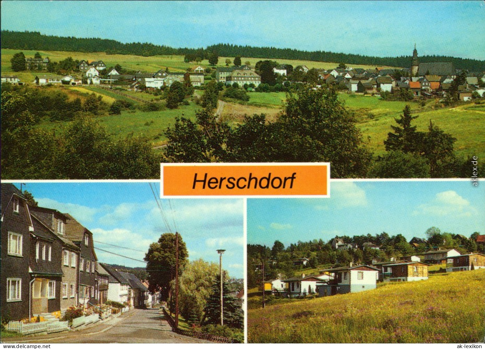 Ansichtskarte Herschdorf Übersicht, OT Willmersdorf Allersdorf, Bungalow's 1987 - Other & Unclassified