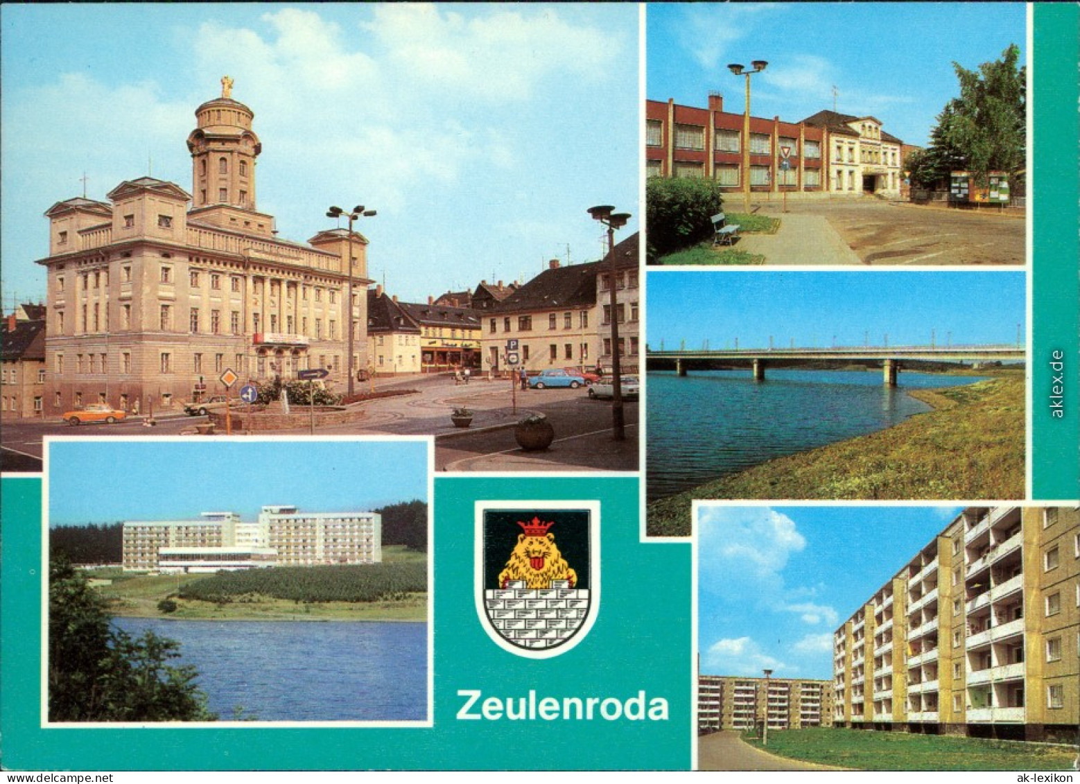 Zeulenroda-Zeulenroda-Triebes Rathaus, Seglerhafen, Kreiskulturhaus  "  1982 - Zeulenroda