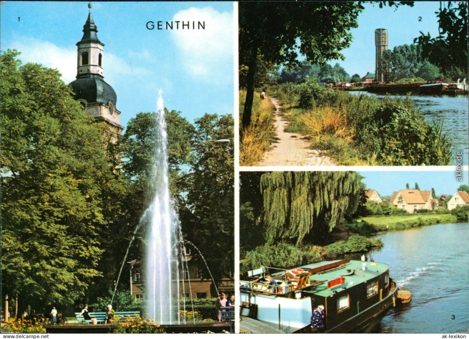 Genthin Ernst-Thälmann-Platz Mit Springbrunnen, Am Wasserturm, Plauer Kanal 1974 - Otros & Sin Clasificación